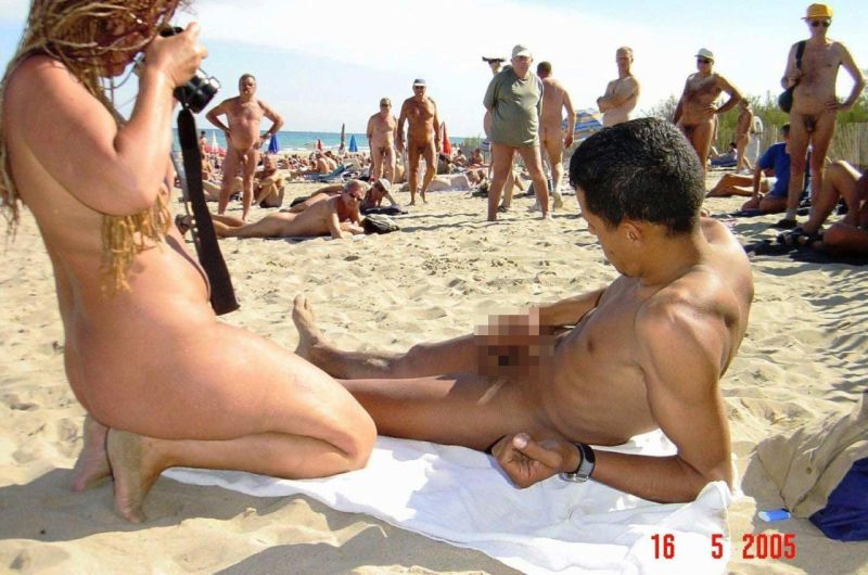 Erection at nudist camp