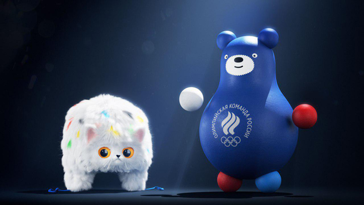 Новые талисманы олимпийской сборной России от студии Артемия Лебедева — кот–ушанка и медведь–неваляшка