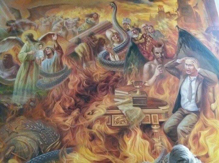 В украинских церквях лик Путина начали изображать на стенах