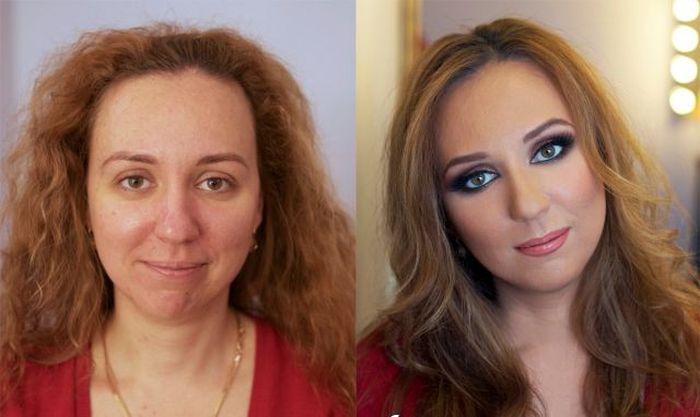 До и после макияжа 